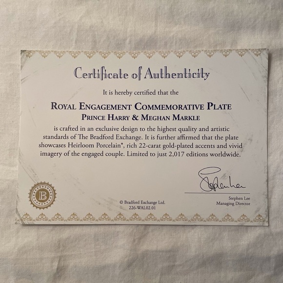 The Bradford Exchange Prince Harry & Meghan Royal Engagement Plate - Picture 10 of 13